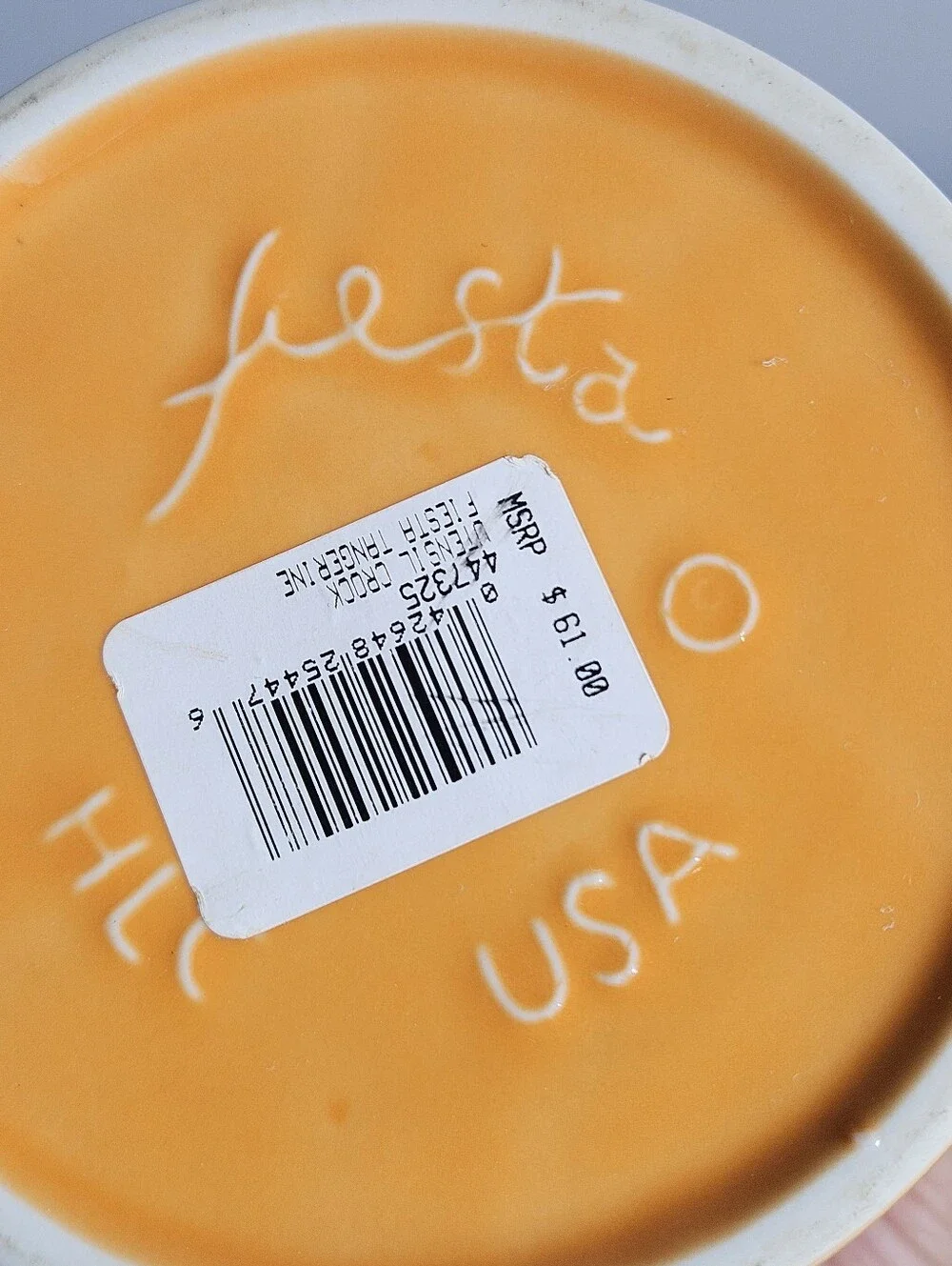 Fiesta Tangerine Utensil Crock Straight Base USA Discontinued 6 5/8